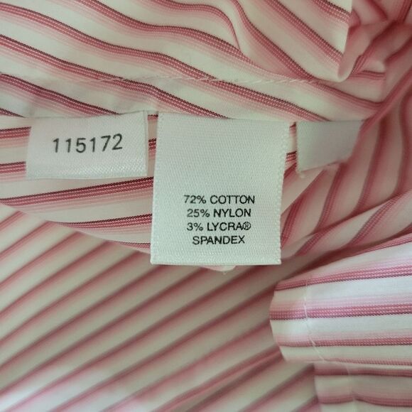 Ann Taylor Women's Pink Stripe Button-Down Dress Shirt - Picture 11 of 14